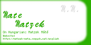 mate matzek business card