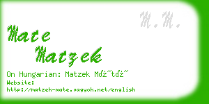 mate matzek business card